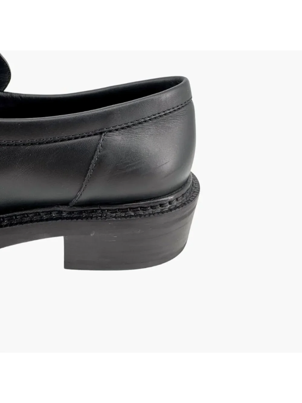 Louis Vuitton Academy Loafers Black LV Chain Platform Size 37.5 US 7.5 Women's